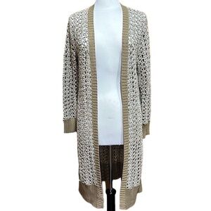 Worth New York Women's Multicolor Crochet Cardigan Sweater Size L - NWT